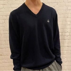 Brooks Brothers Black V-Neck Sweater